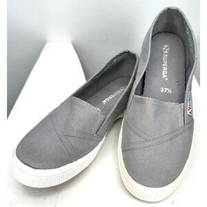 Superga Slip On Sneaker Comfort Shoes Woman US 7 EU 37.5 Aluminum Gray Cotton